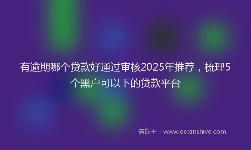 有逾期哪个贷款好通过审核2025年推荐，梳理5个黑户可以下的贷款平台