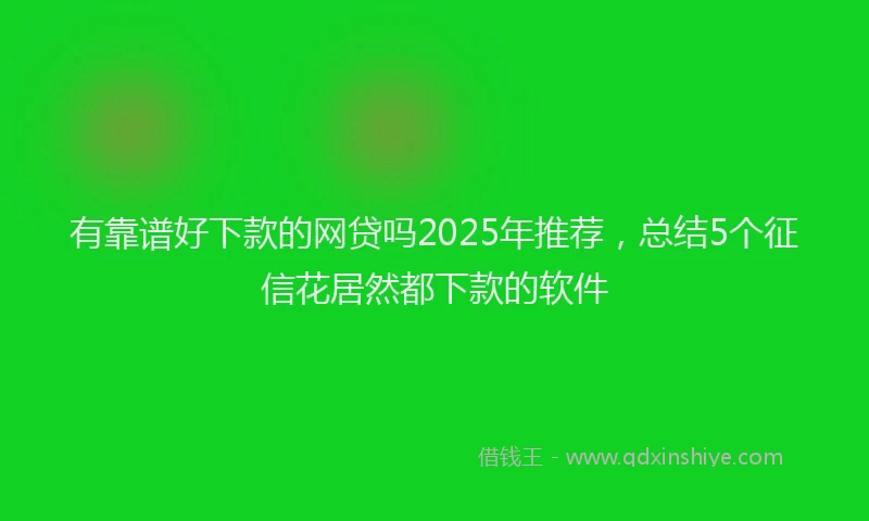 有靠谱好下款的网贷吗2025年推荐，总结5个征信花居然都下款的软件