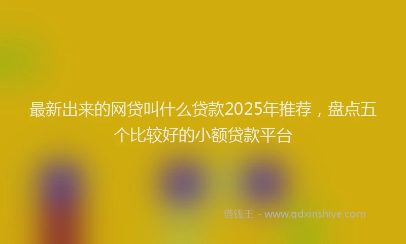 最新出来的网贷叫什么贷款2025年推荐，盘点五个比较好的小额贷款平台