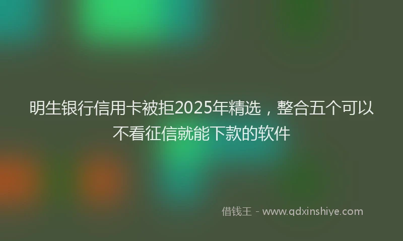 明生银行信用卡被拒2025年精选，整合五个可以不看征信就能下款的软件