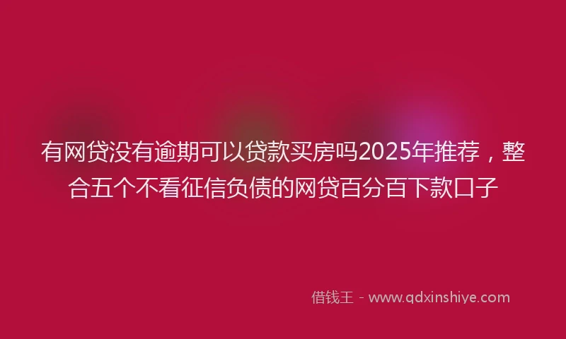 有网贷没有逾期可以贷款买房吗2025年推荐，整合五个不看征信负债的网贷百分百下款口子