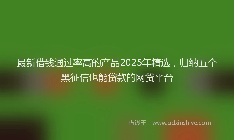 最新借钱通过率高的产品2025年精选，归纳五个黑征信也能贷款的网贷平台