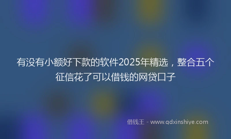 有没有小额好下款的软件2025年精选，整合五个征信花了可以借钱的网贷口子