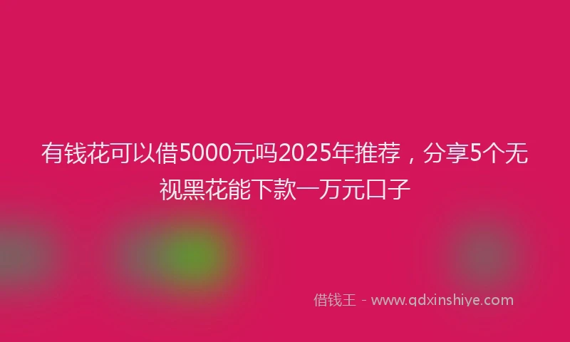 有钱花可以借5000元吗2025年推荐，分享5个无视黑花能下款一万元口子