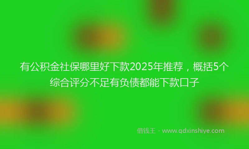 有公积金社保哪里好下款2025年推荐，概括5个综合评分不足有负债都能下款口子