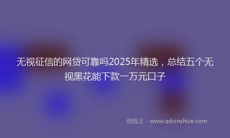 无视征信的网贷可靠吗2025年精选，总结五个无视黑花能下款一万元口子