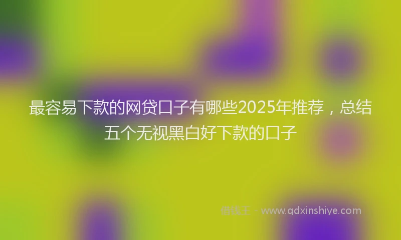 最容易下款的网贷口子有哪些2025年推荐，总结五个无视黑白好下款的口子