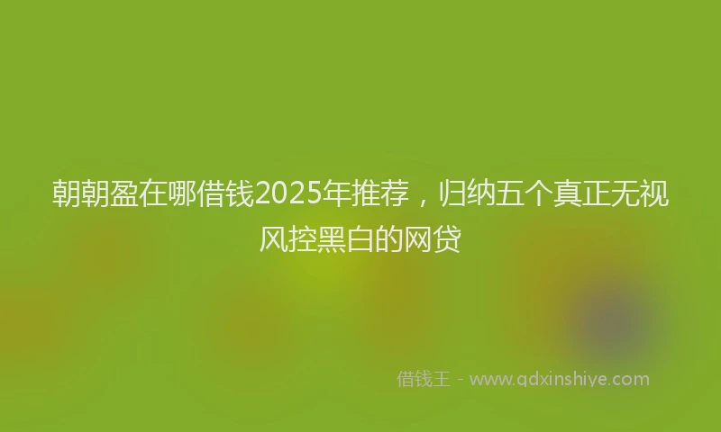 朝朝盈在哪借钱2025年推荐，归纳五个真正无视风控黑白的网贷