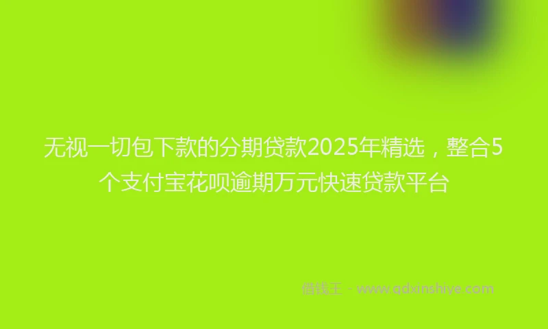 无视一切包下款的分期贷款2025年精选，整合5个支付宝花呗逾期万元快速贷款平台
