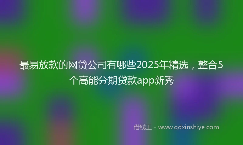 最易放款的网贷公司有哪些2025年精选，整合5个高能分期贷款app新秀