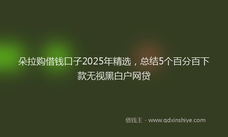 朵拉购借钱口子2025年精选，总结5个百分百下款无视黑白户网贷