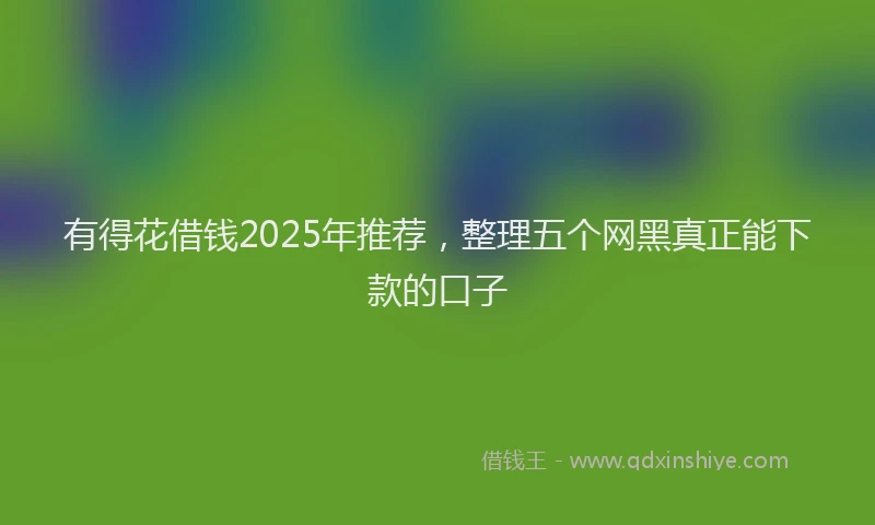有得花借钱2025年推荐，整理五个网黑真正能下款的口子