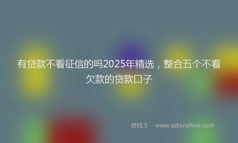 有贷款不看征信的吗2025年精选，整合五个不看欠款的贷款口子