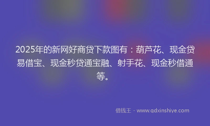 2025年的新网好商贷下款图有：葫芦花、现金贷易借宝、现金秒贷通宝融、射手花、现金秒借通等。