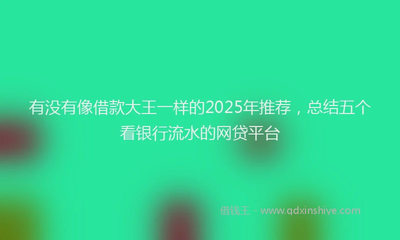 有没有像借款大王一样的2025年推荐，总结五个看银行流水的网贷平台