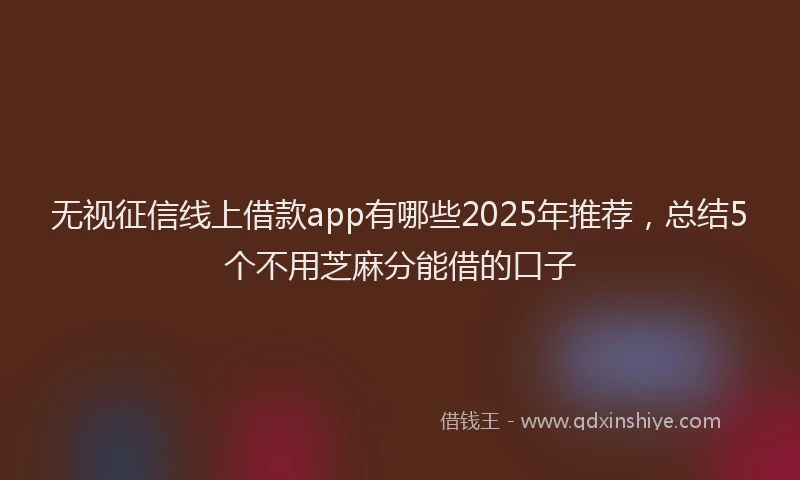 无视征信线上借款app有哪些2025年推荐，总结5个不用芝麻分能借的口子