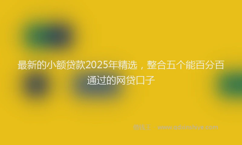 最新的小额贷款2025年精选，整合五个能百分百通过的网贷口子