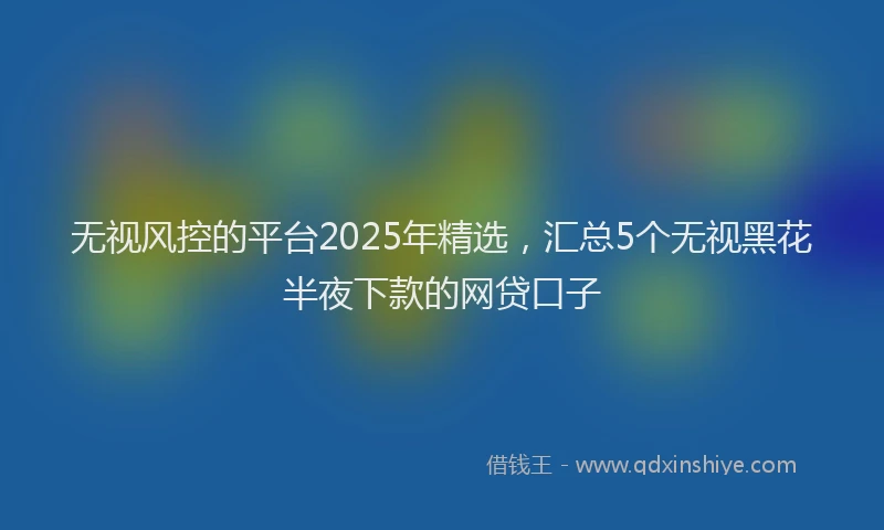 无视风控的平台2025年精选，汇总5个无视黑花半夜下款的网贷口子