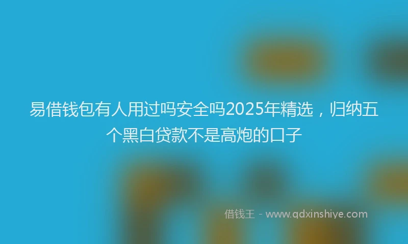 易借钱包有人用过吗安全吗2025年精选，归纳五个黑白贷款不是高炮的口子