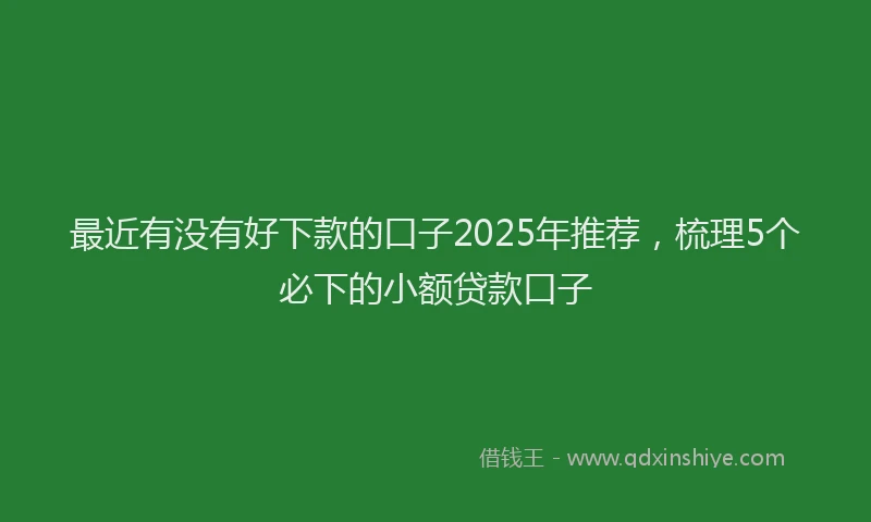 最近有没有好下款的口子2025年推荐，梳理5个必下的小额贷款口子
