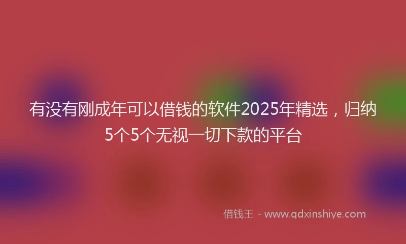 有没有刚成年可以借钱的软件2025年精选，归纳5个5个无视一切下款的平台
