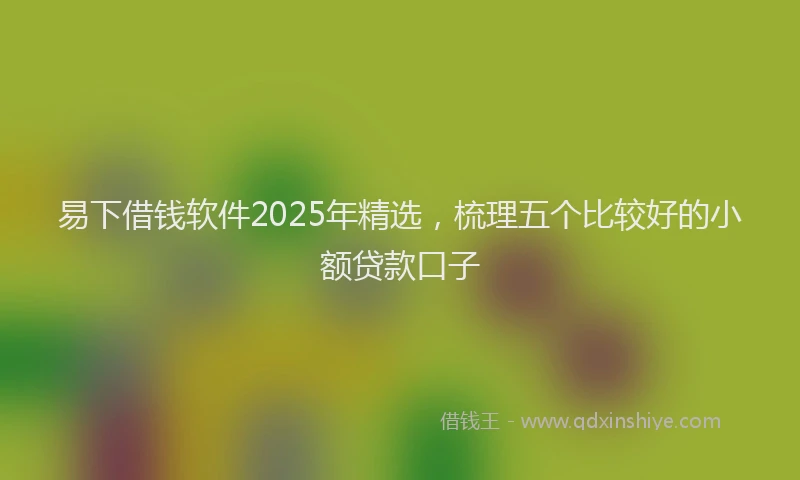 易下借钱软件2025年精选，梳理五个比较好的小额贷款口子