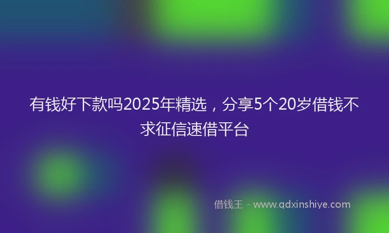 有钱好下款吗2025年精选，分享5个20岁借钱不求征信速借平台