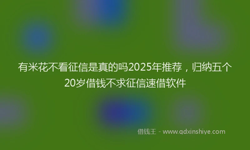 有米花不看征信是真的吗2025年推荐，归纳五个20岁借钱不求征信速借软件