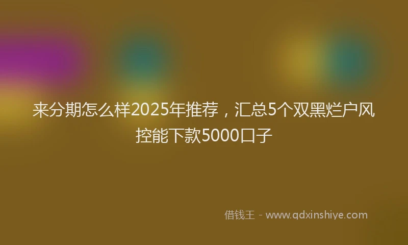 来分期怎么样2025年推荐，汇总5个双黑烂户风控能下款5000口子