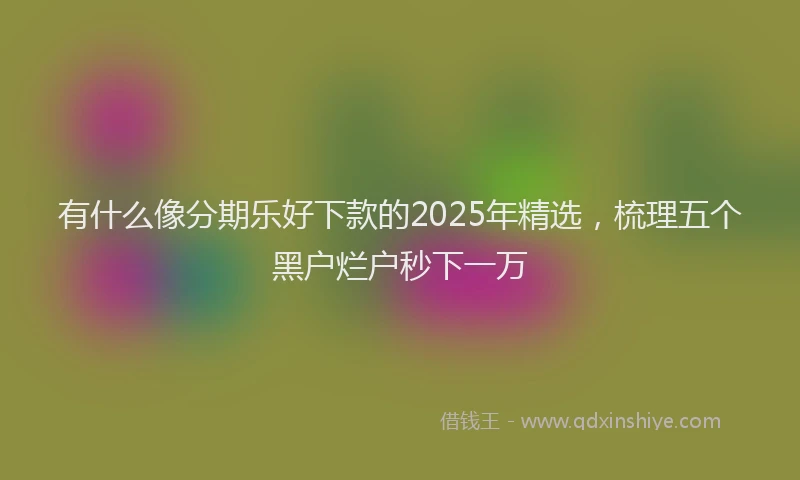 有什么像分期乐好下款的2025年精选，梳理五个黑户烂户秒下一万