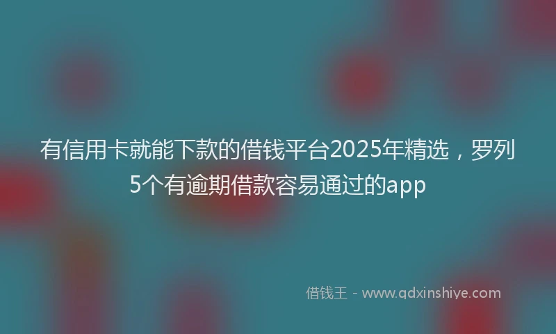有信用卡就能下款的借钱平台2025年精选，罗列5个有逾期借款容易通过的app