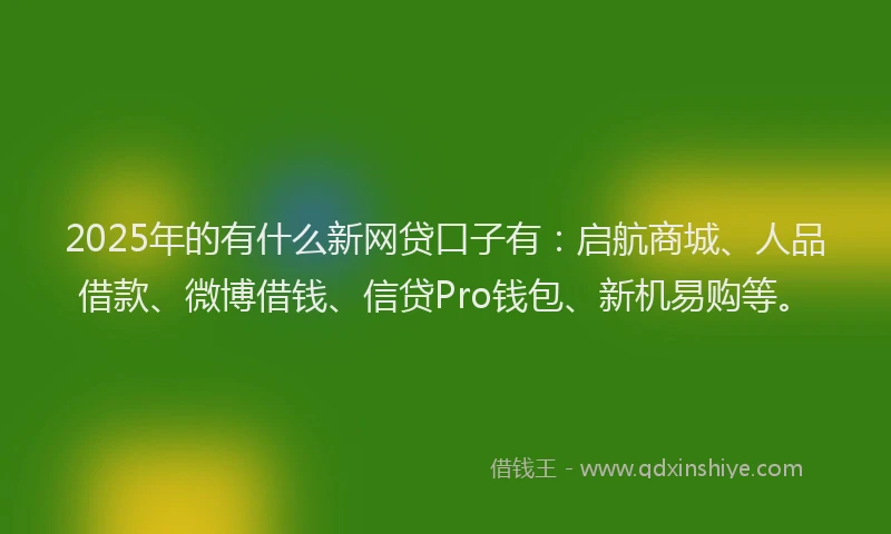 2025年的有什么新网贷口子有：启航商城、人品借款、微博借钱、信贷Pro钱包、新机易购等。
