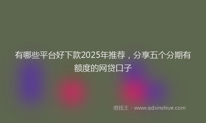 有哪些平台好下款2025年推荐，分享五个分期有额度的网贷口子
