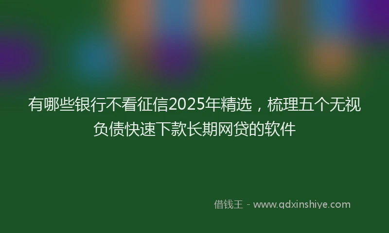 有哪些银行不看征信2025年精选，梳理五个无视负债快速下款长期网贷的软件