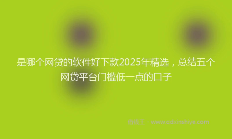 是哪个网贷的软件好下款2025年精选，总结五个网贷平台门槛低一点的口子