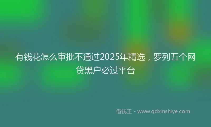 有钱花怎么审批不通过2025年精选，罗列五个网贷黑户必过平台