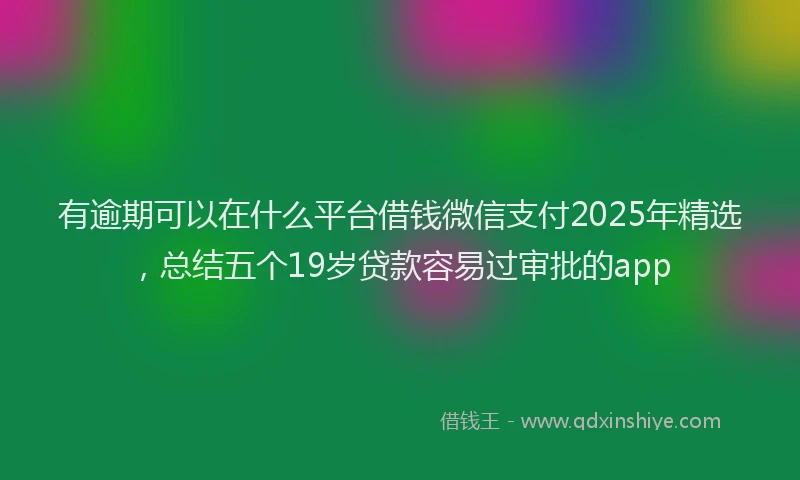 有逾期可以在什么平台借钱微信支付2025年精选，总结五个19岁贷款容易过审批的app