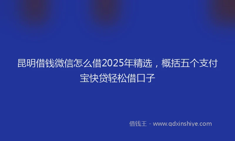 昆明借钱微信怎么借2025年精选，概括五个支付宝快贷轻松借口子
