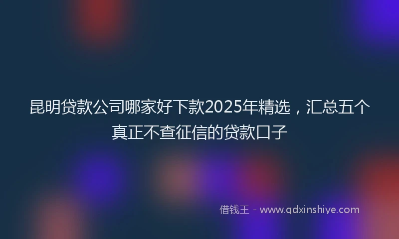 昆明贷款公司哪家好下款2025年精选，汇总五个真正不查征信的贷款口子