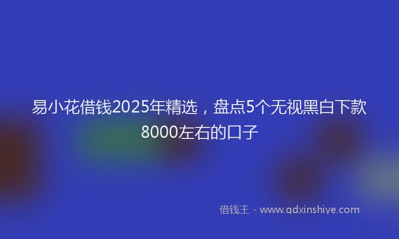 易小花借钱2025年精选，盘点5个无视黑白下款8000左右的口子