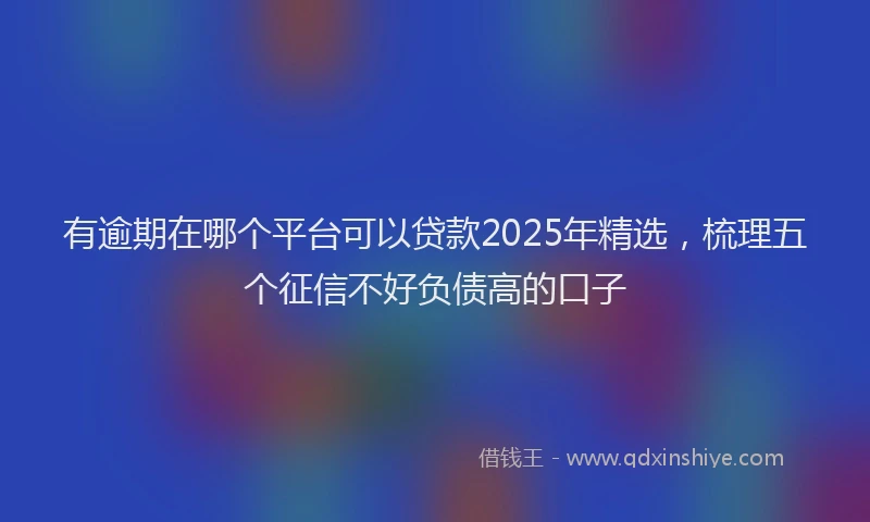 有逾期在哪个平台可以贷款2025年精选，梳理五个征信不好负债高的口子