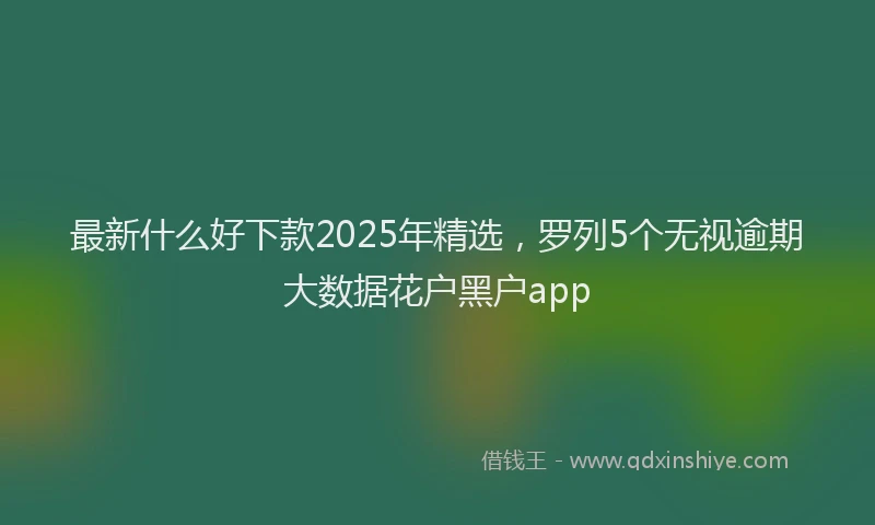 最新什么好下款2025年精选，罗列5个无视逾期大数据花户黑户app