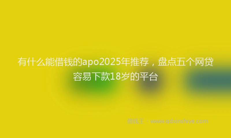 有什么能借钱的apo2025年推荐，盘点五个网贷容易下款18岁的平台