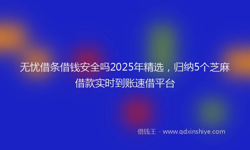 无忧借条借钱安全吗2025年精选，归纳5个芝麻借款实时到账速借平台