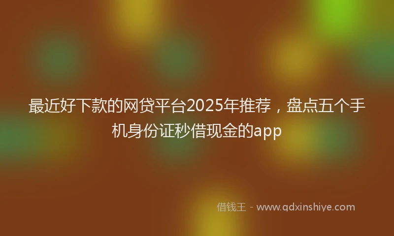 最近好下款的网贷平台2025年推荐，盘点五个手机身份证秒借现金的app