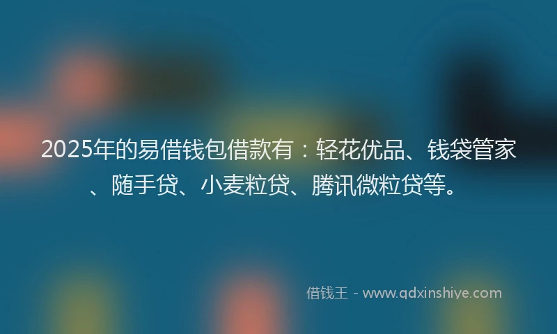 2025年的易借钱包借款有：轻花优品、钱袋管家、随手贷、小麦粒贷、腾讯微粒贷等。