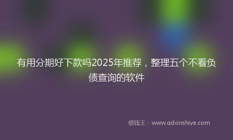 有用分期好下款吗2025年推荐，整理五个不看负债查询的软件