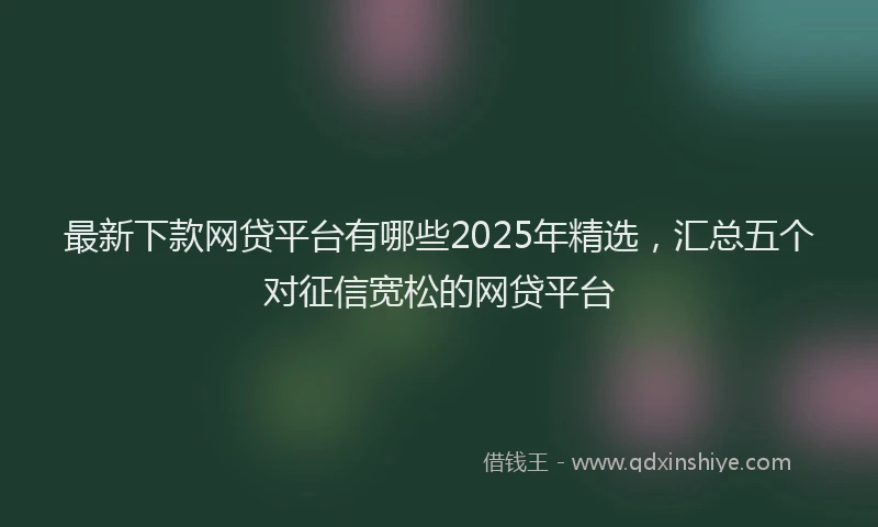 最新下款网贷平台有哪些2025年精选，汇总五个对征信宽松的网贷平台