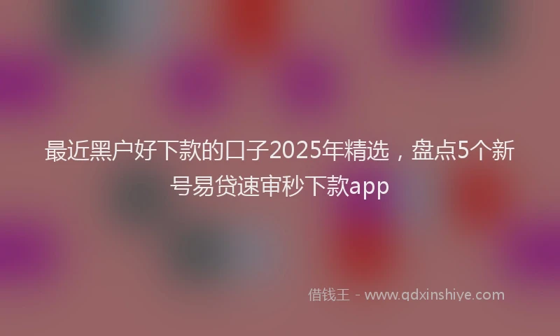最近黑户好下款的口子2025年精选，盘点5个新号易贷速审秒下款app