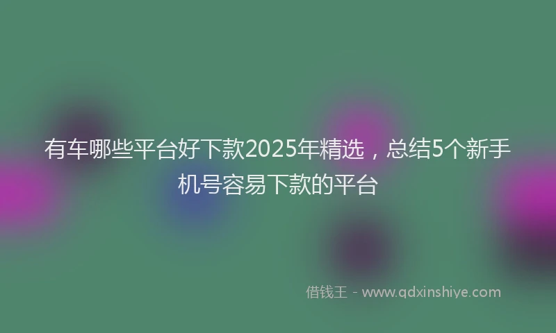 有车哪些平台好下款2025年精选，总结5个新手机号容易下款的平台